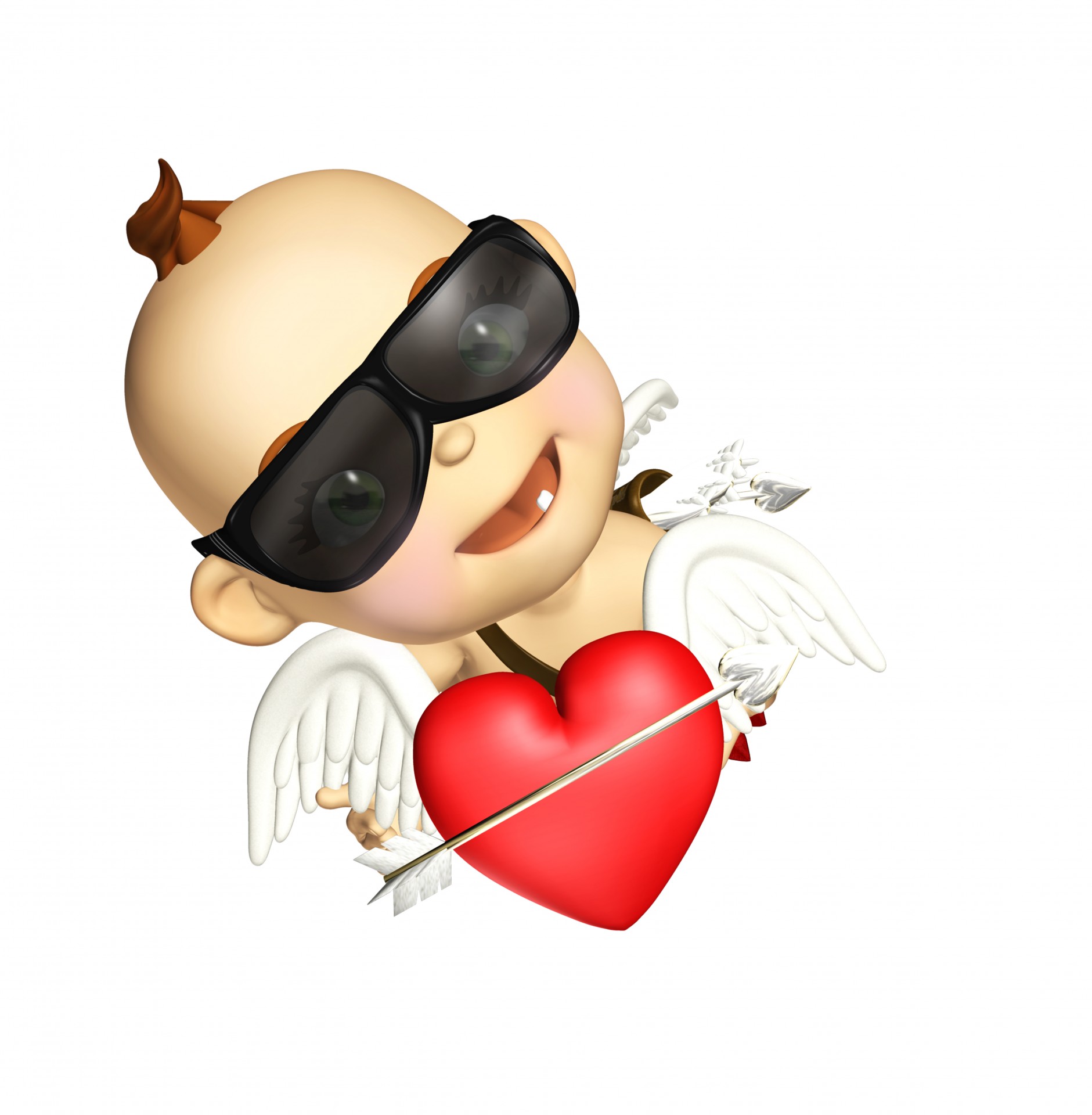 baby cupid heart wings cool clipart free photo