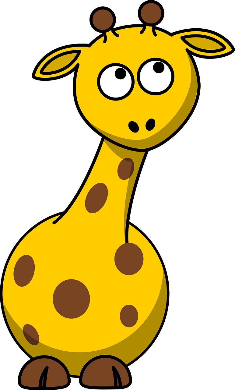 baby giraffe cute cartoon free photo