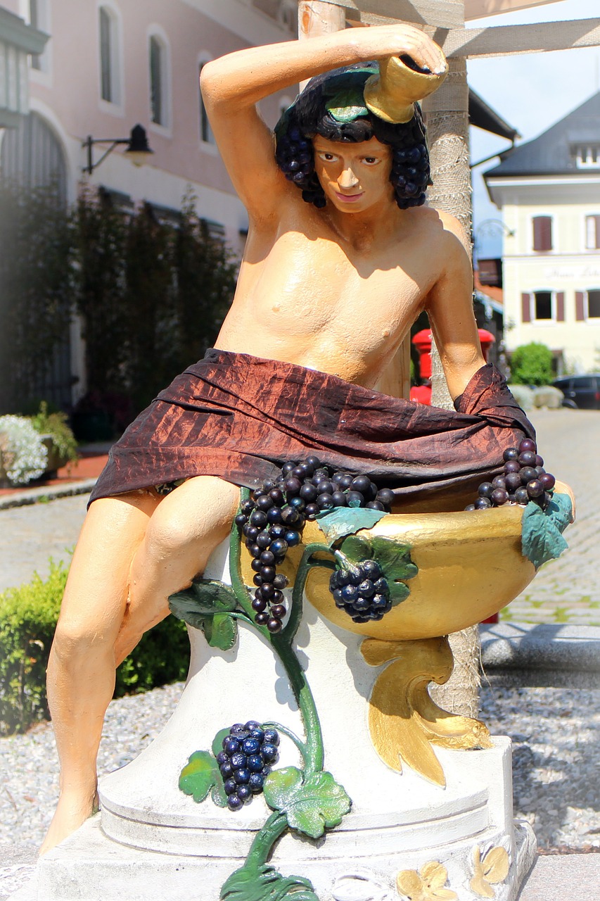 bacchus sculpture wine free photo