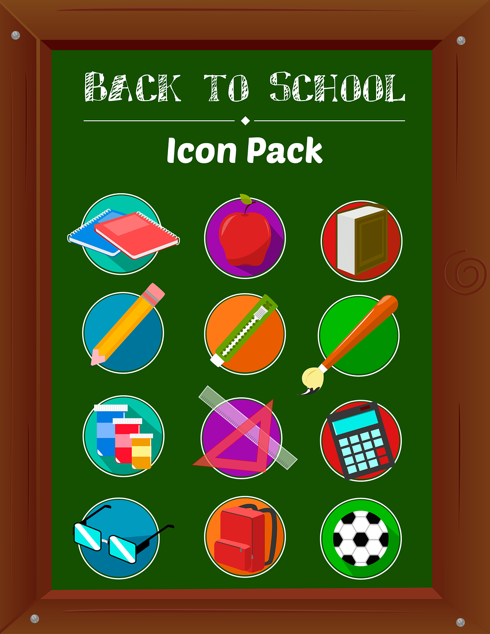 back to school icons vector free photo