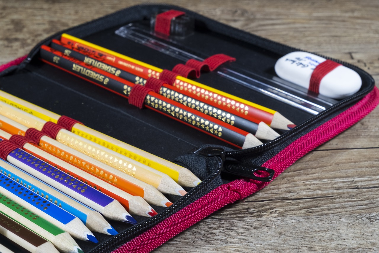 back to school school pencil cases free photo