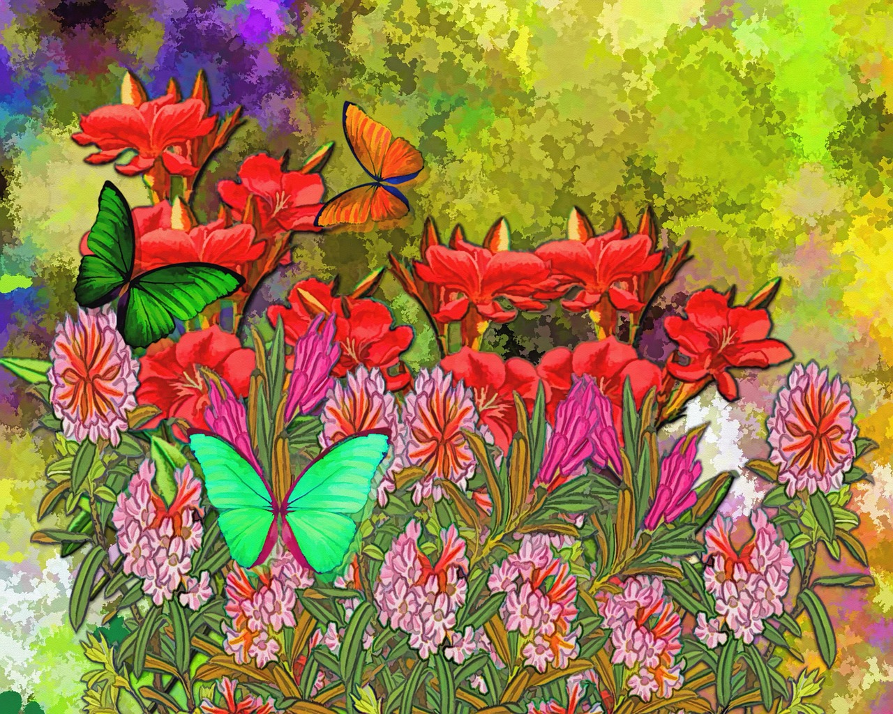 backdrop colorful butterfly free photo