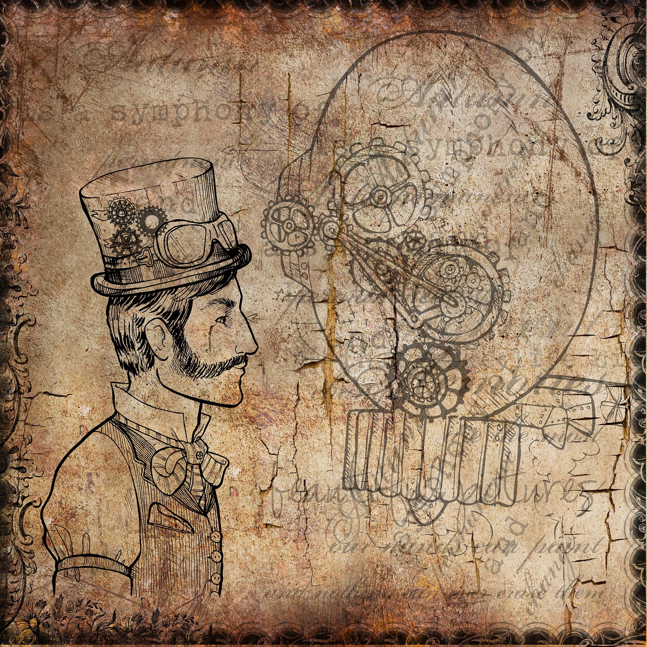 background man steampunk free photo