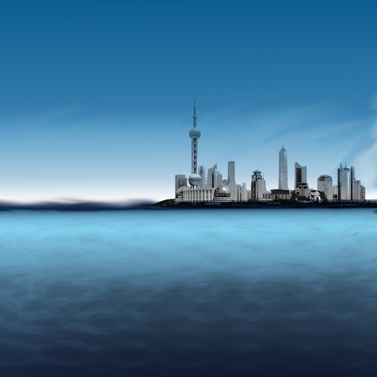 background blue city free photo