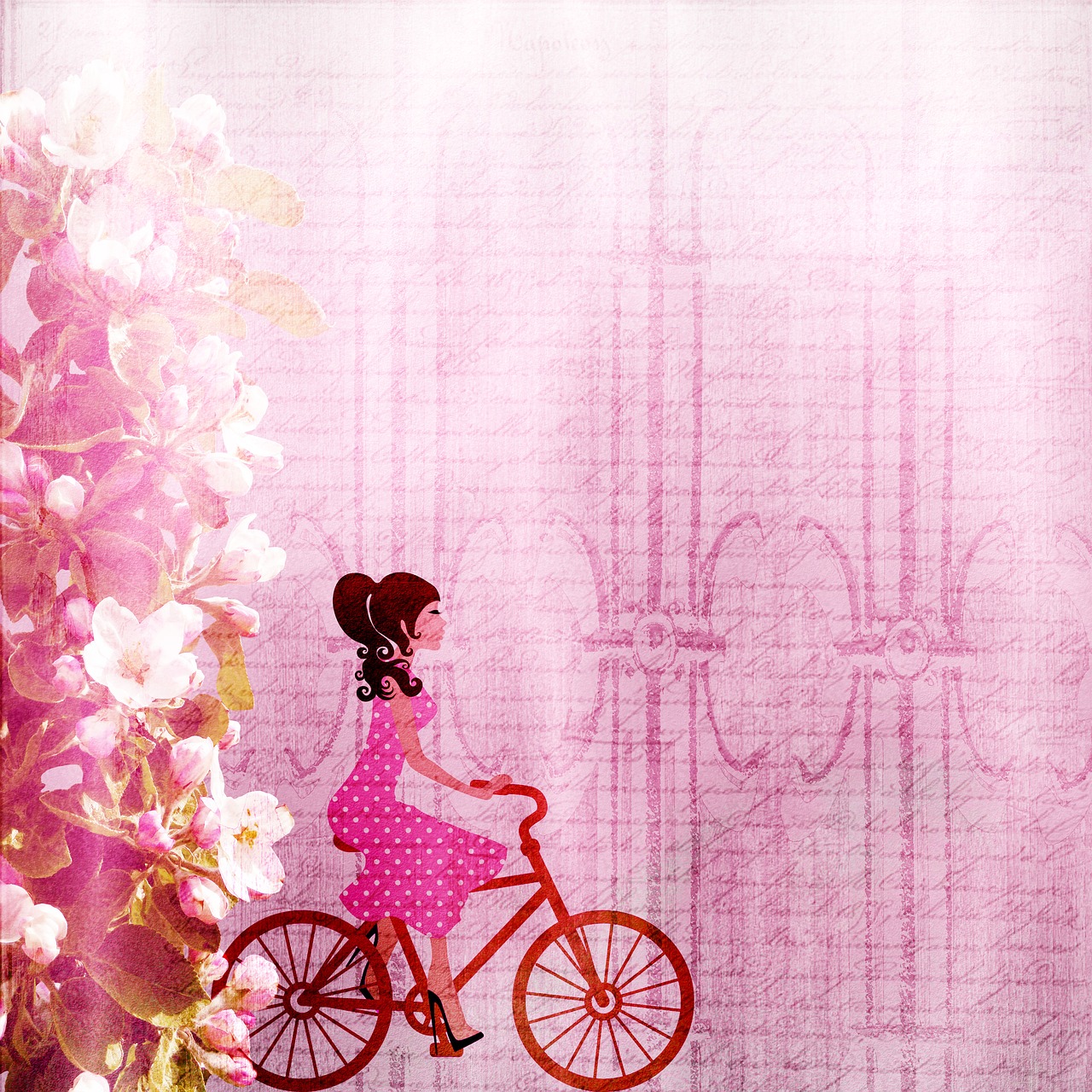 background girl bike free photo