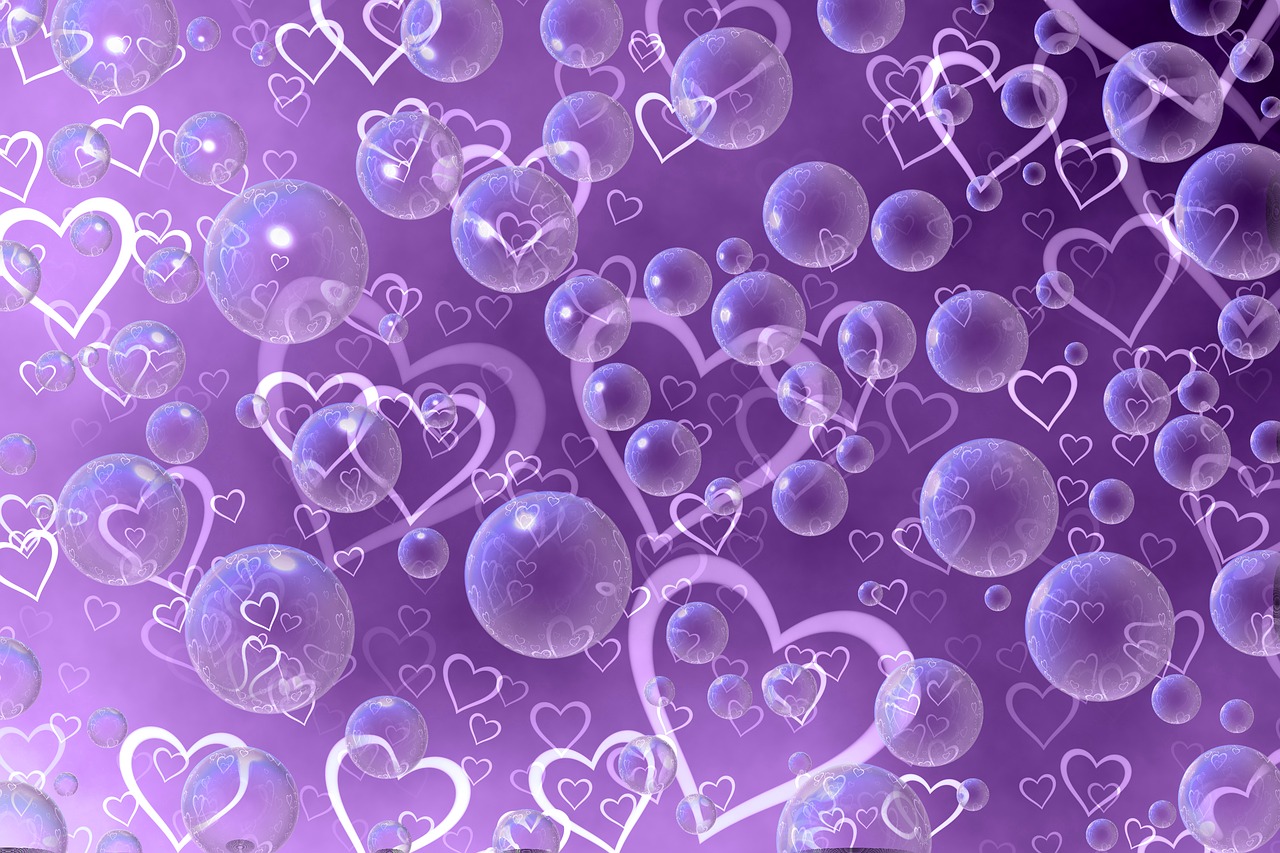 background bubbles hearts free photo