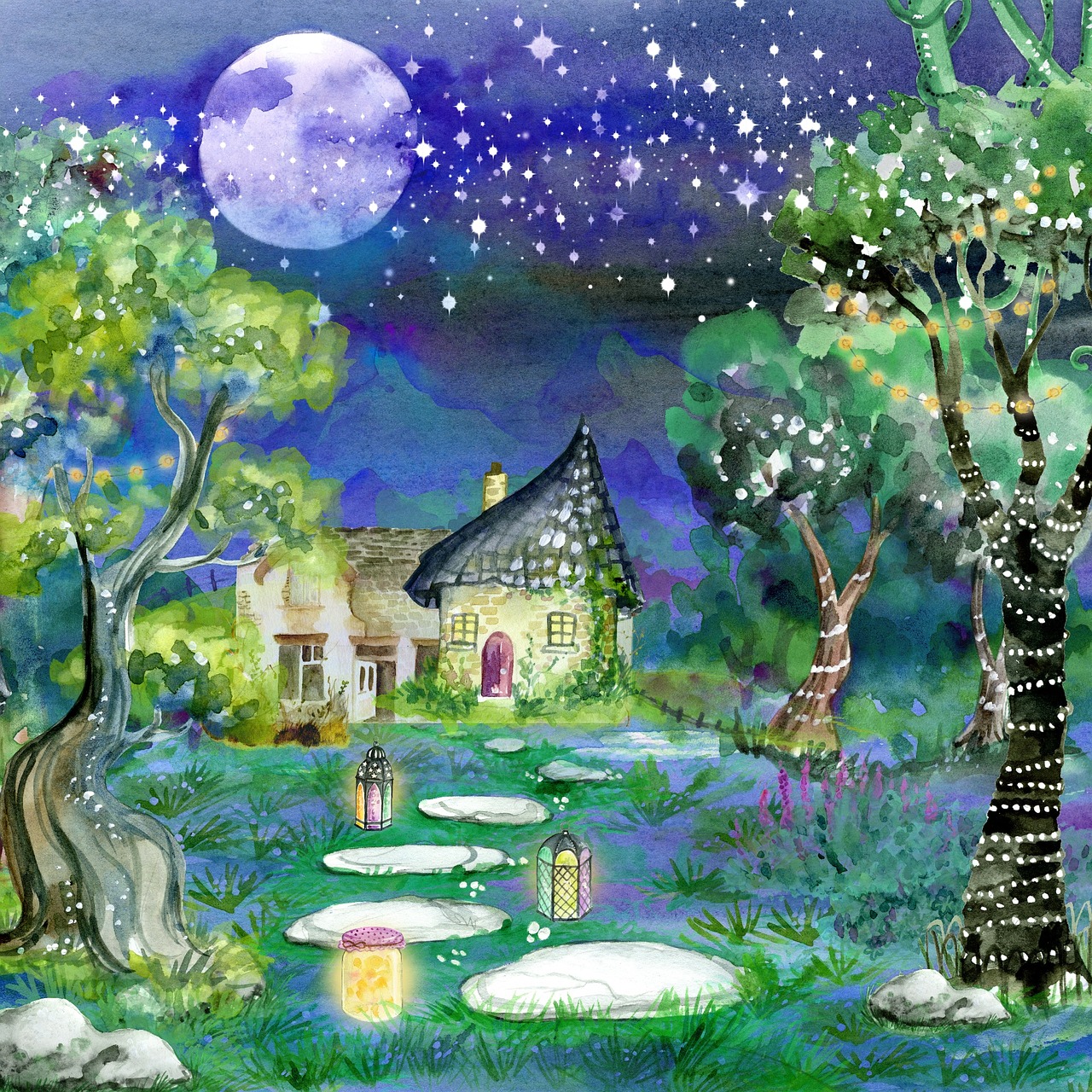 background fairy tale watercolor free photo