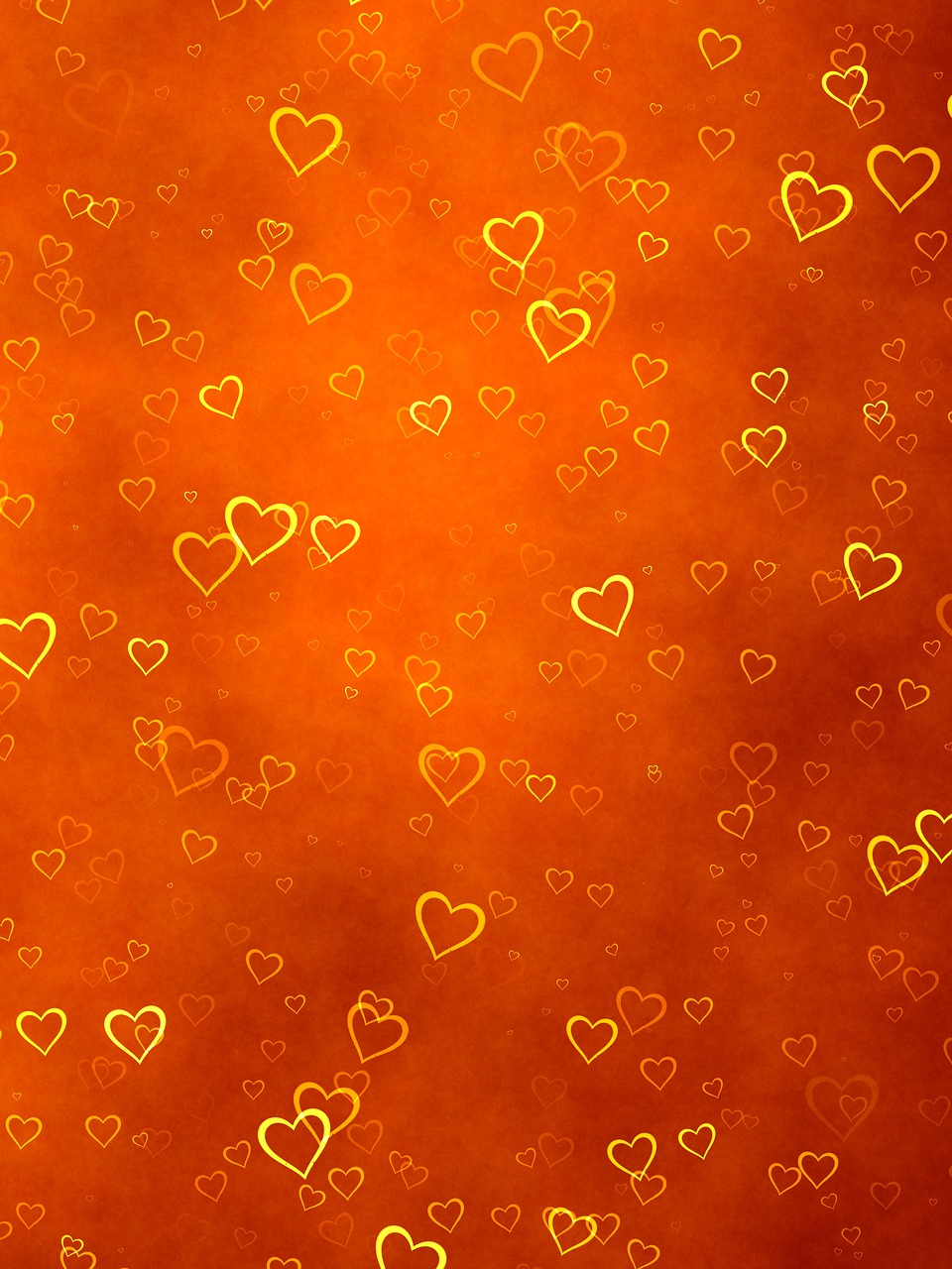 background orange hearts free photo