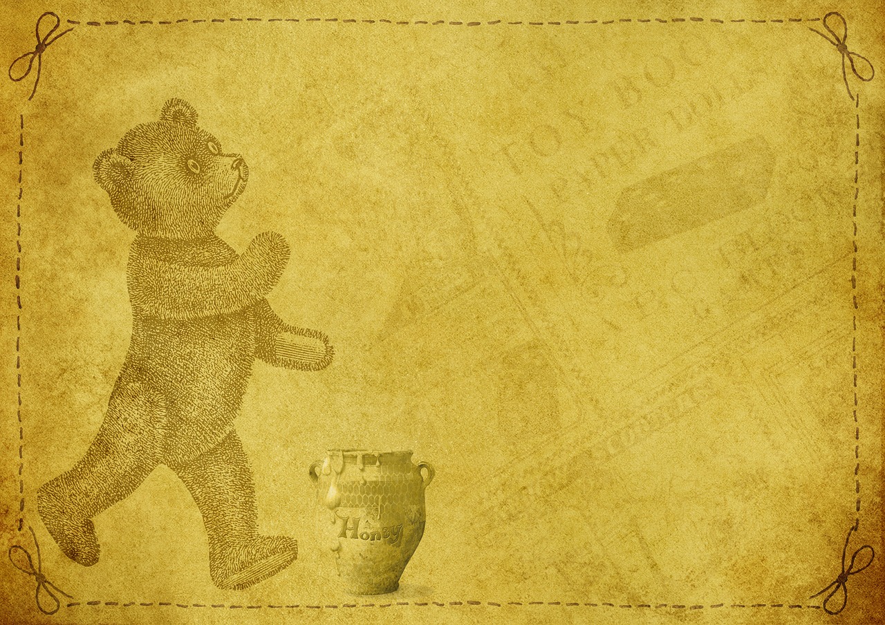 background  teddy  honey pot free photo