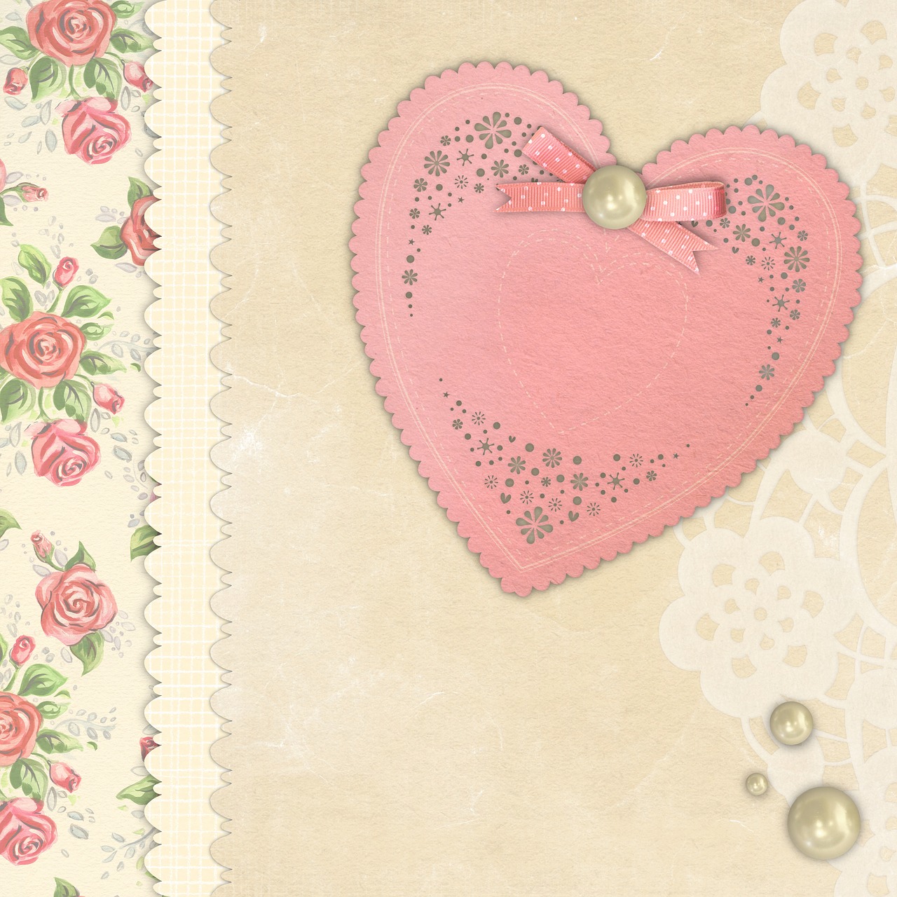 background  heart  floral free photo
