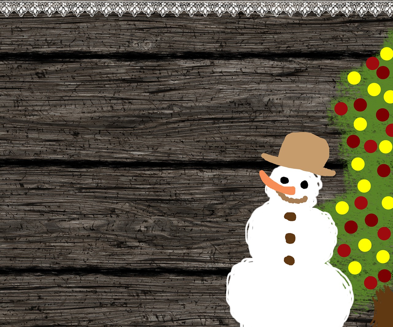 background wood snow man free photo