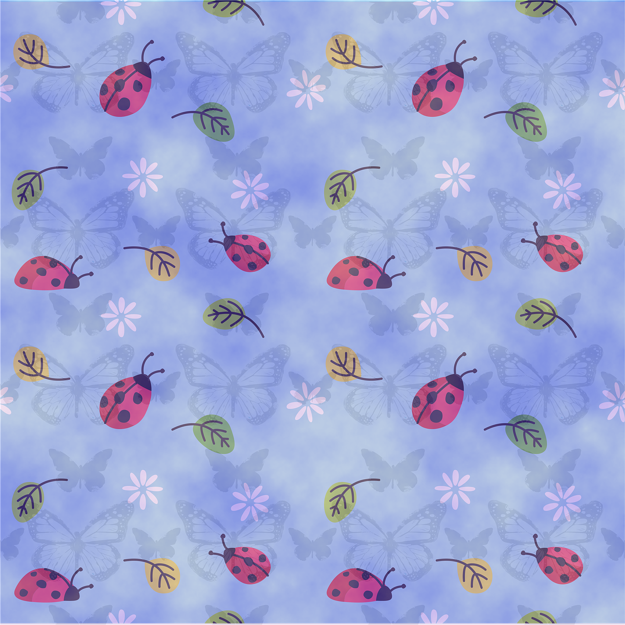 background ladybug blue free photo