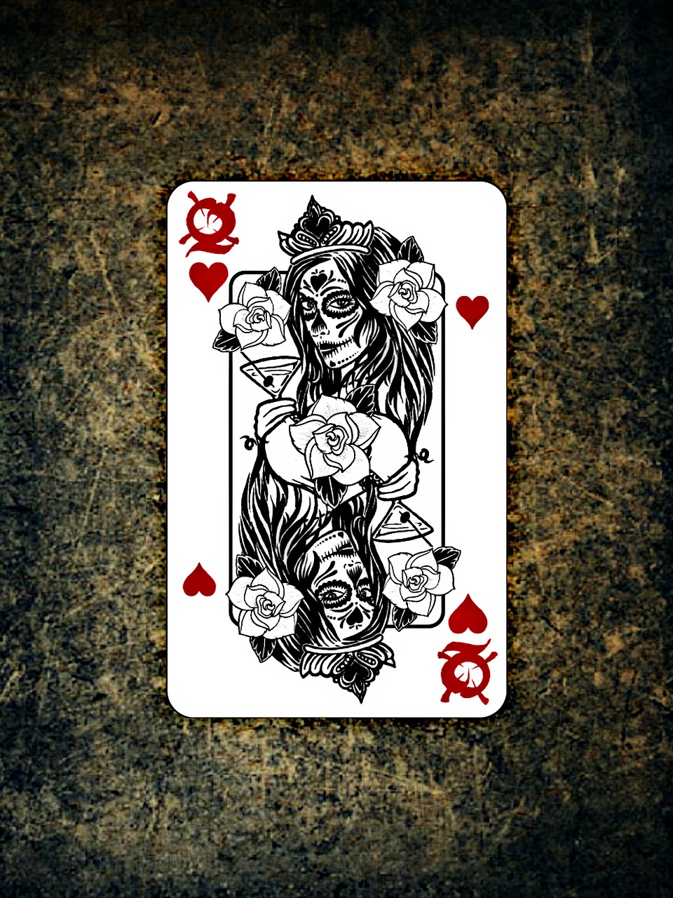 background image playing card skull and crossbones free photo