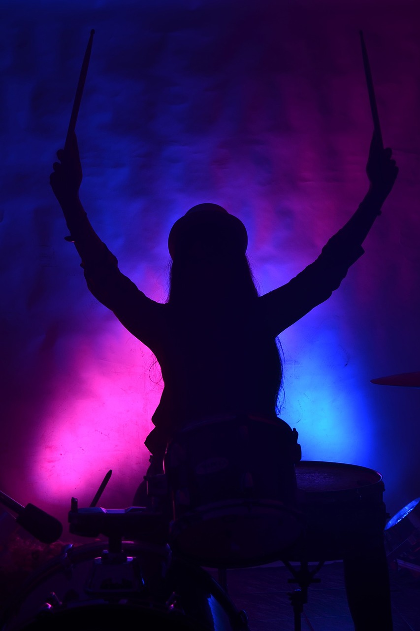 backlight musician female free photo