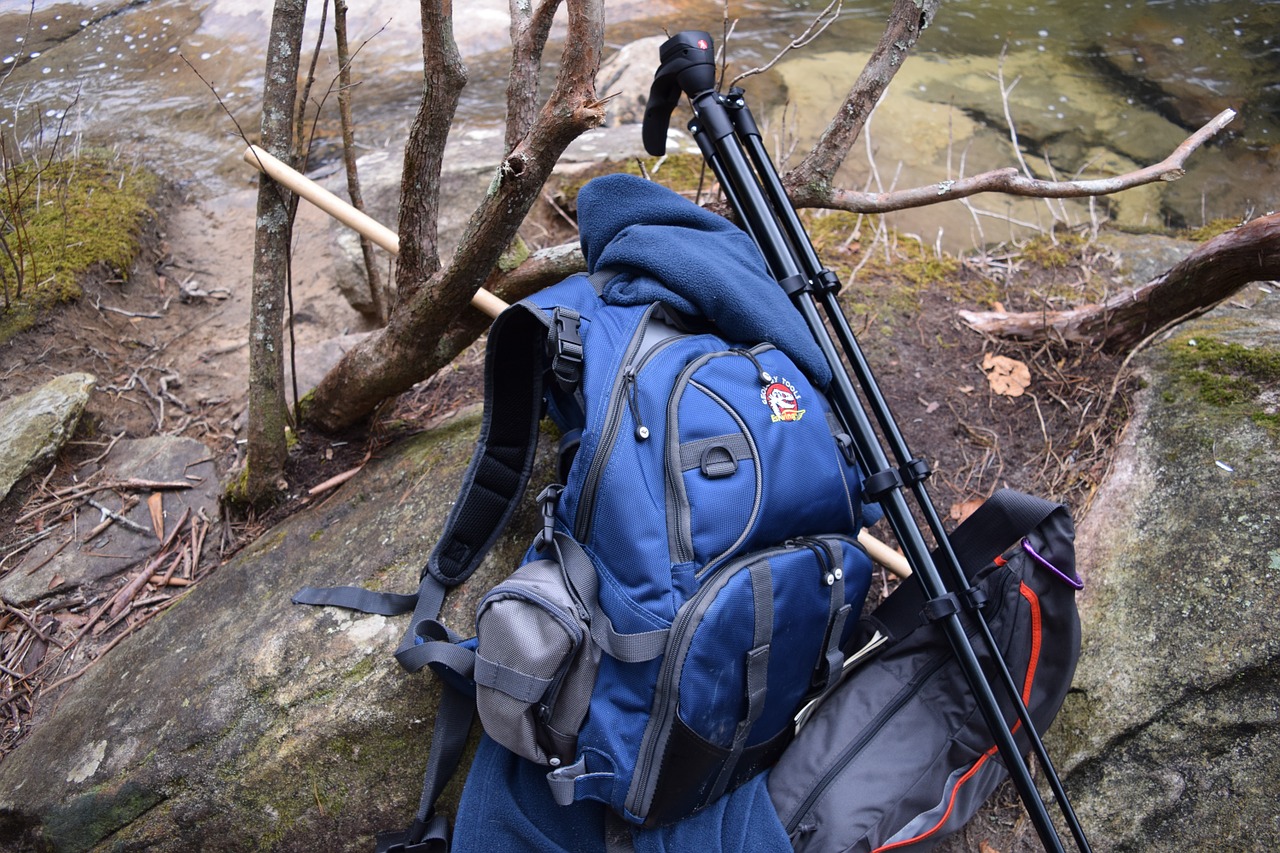 backpack tripod hiking free photo