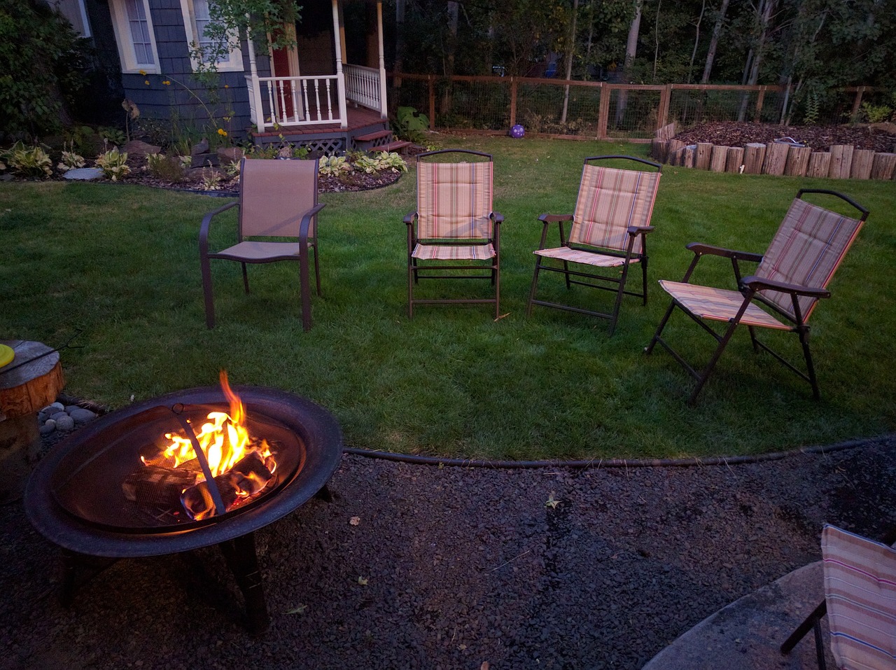 backyard fire pit chairs free photo