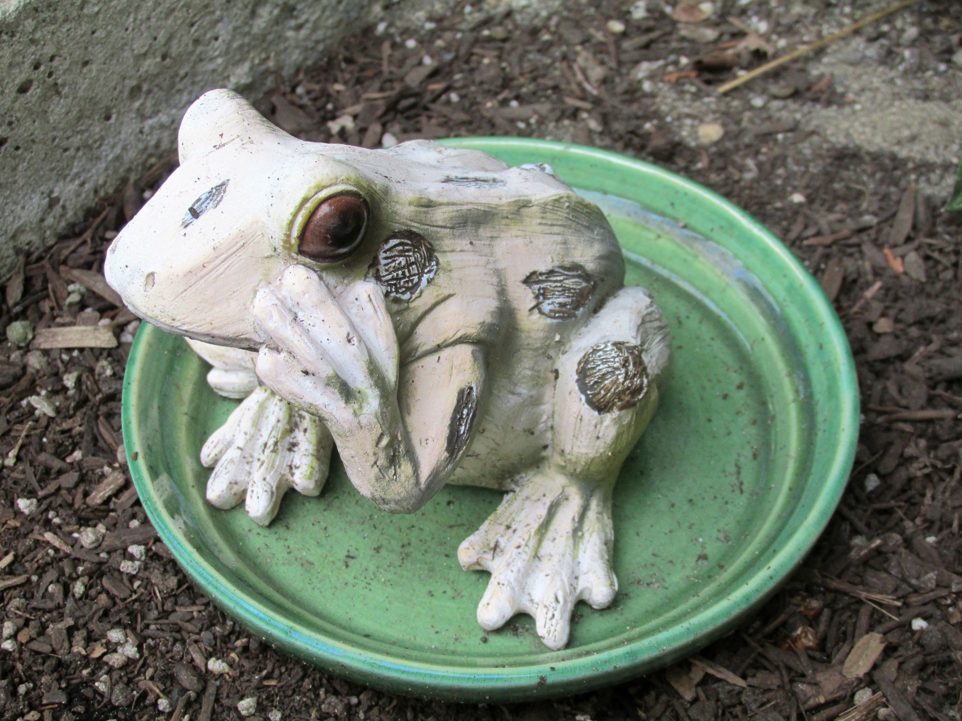 sculpture frog backyard free photo