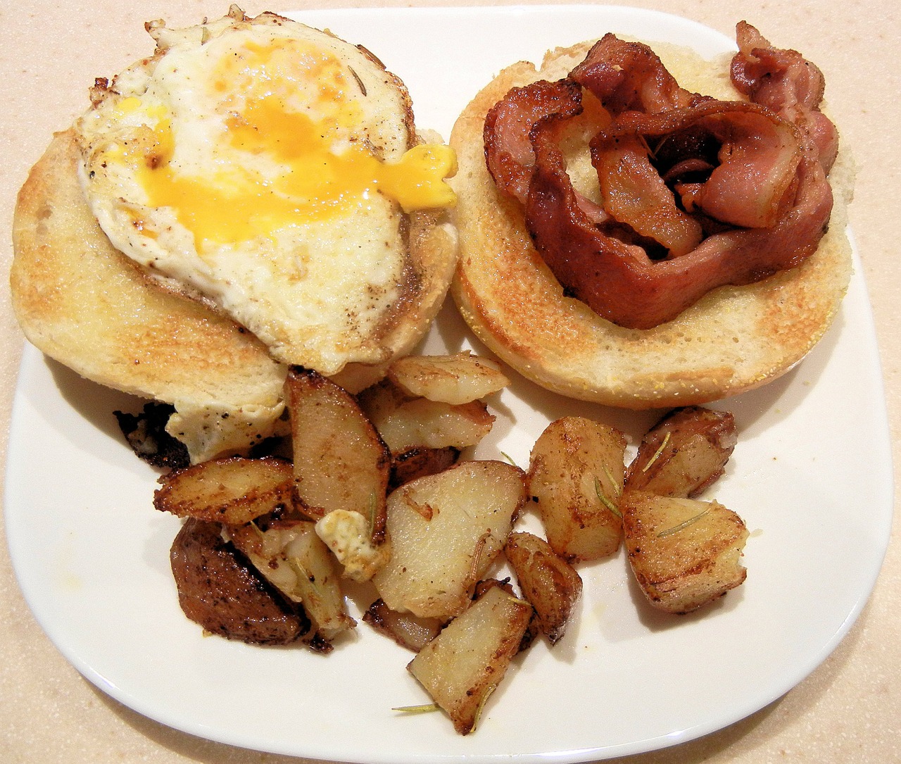 bacon egg potatoes free photo