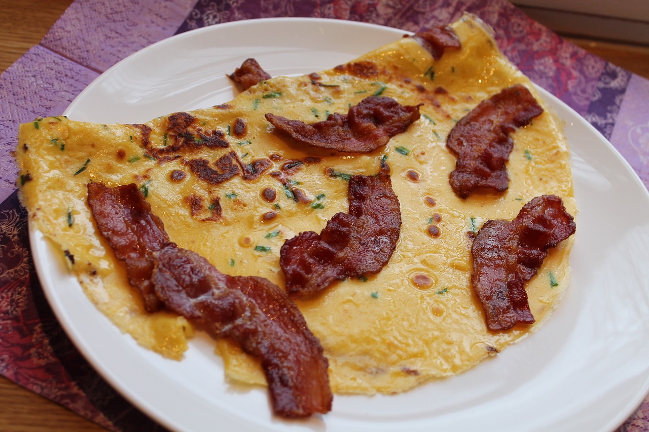 bacon pancakes noon tips traditional food free photo