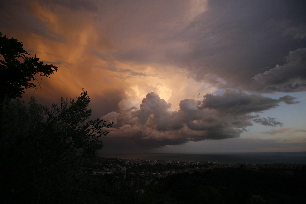 bad weather thunderstorm liguria free photo