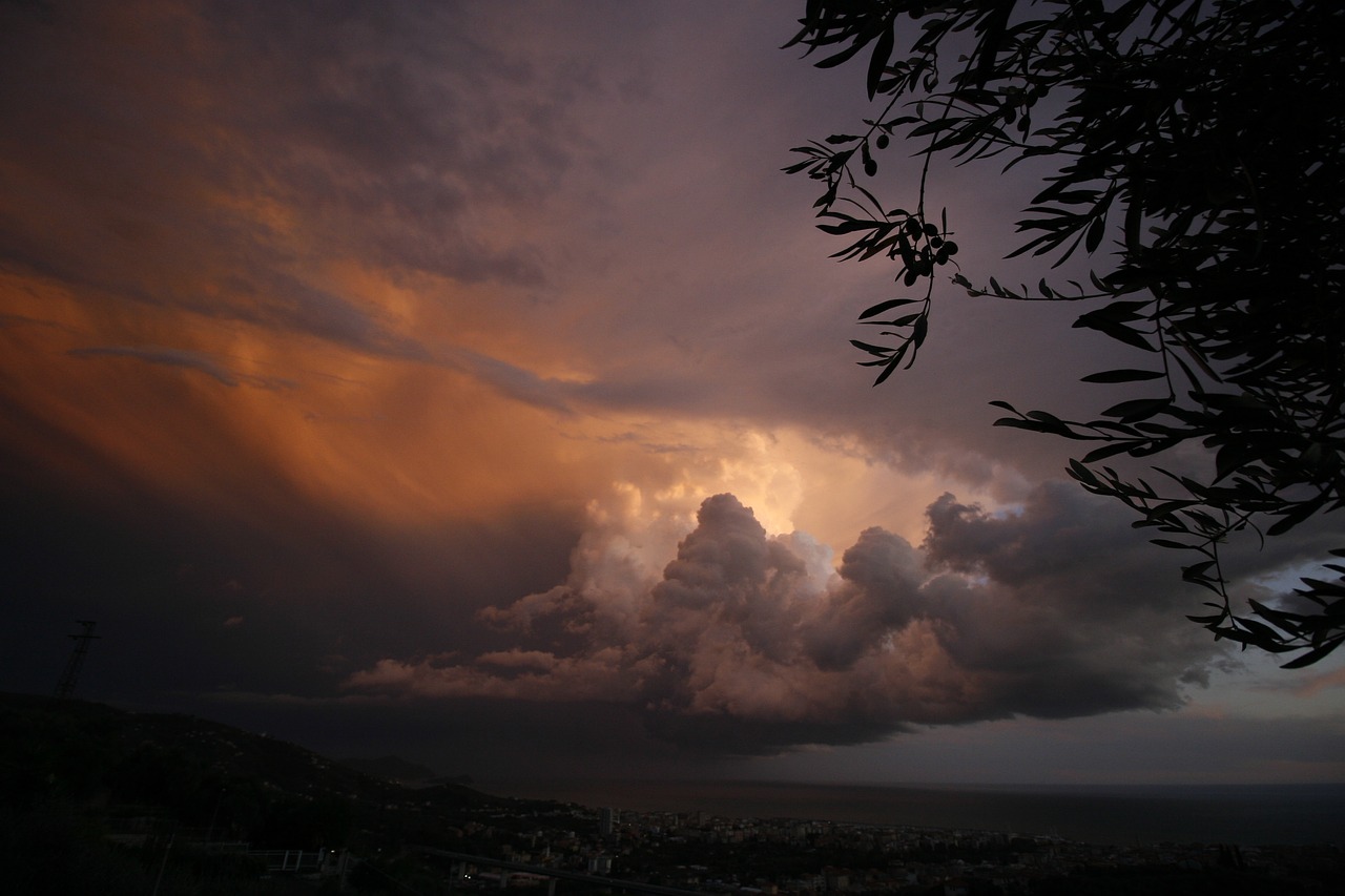 bad weather thunderstorm liguria free photo