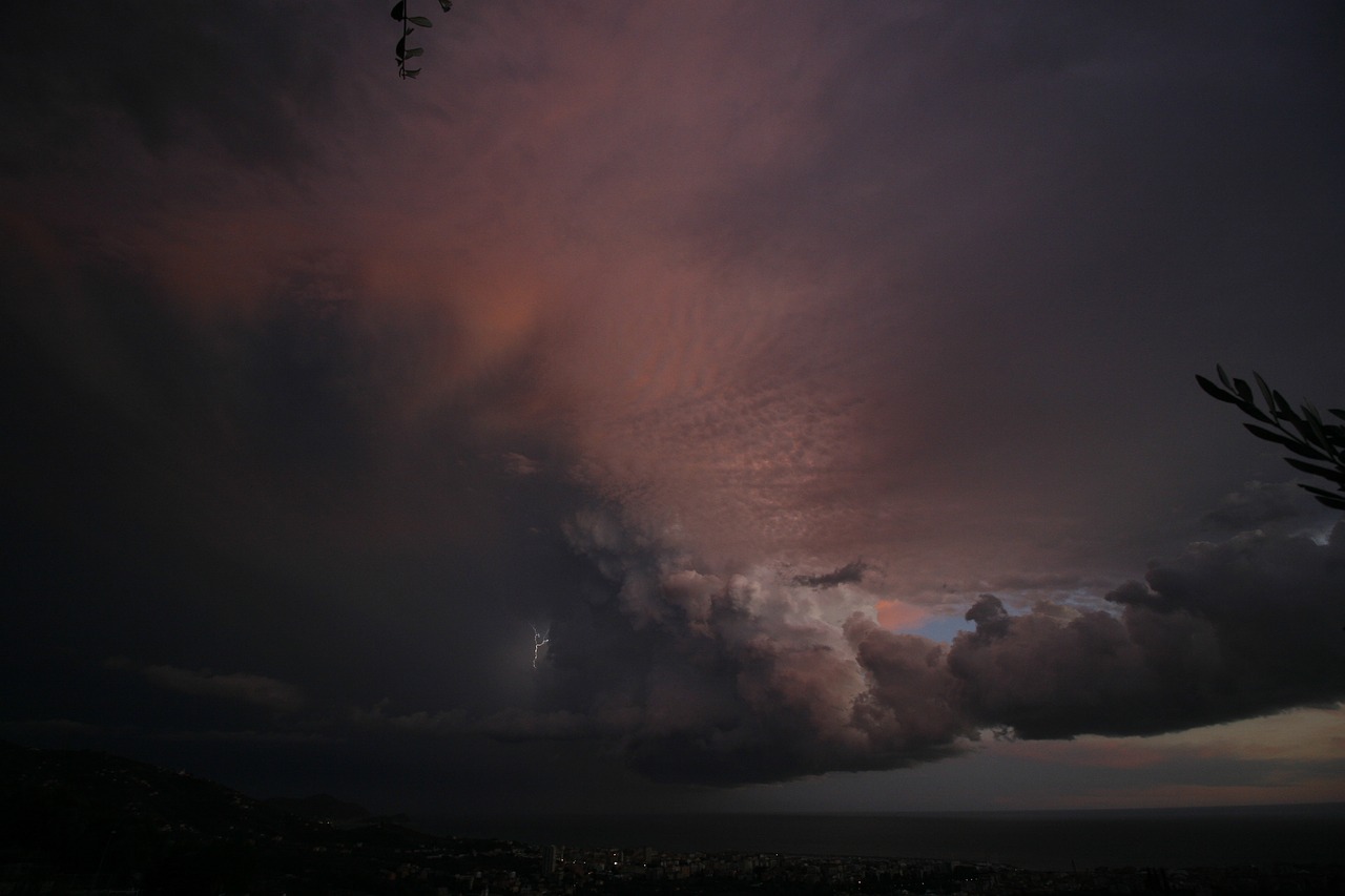 bad weather thunderstorm liguria free photo