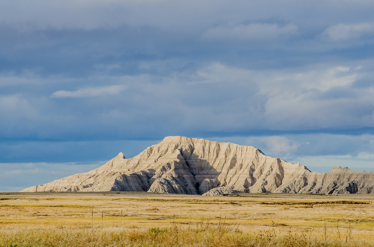 badlands blue sky south dakota free photo