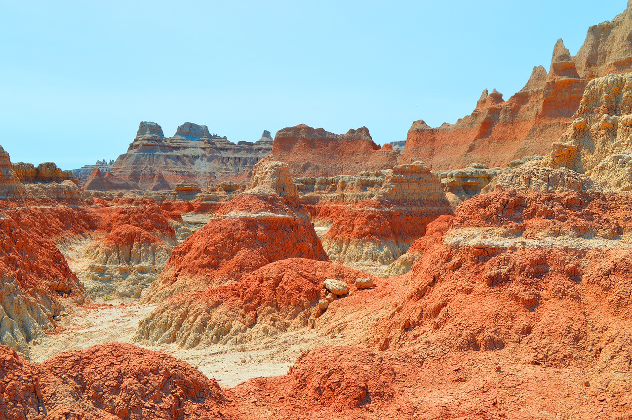 badlands  sandy rocks  colorful free photo