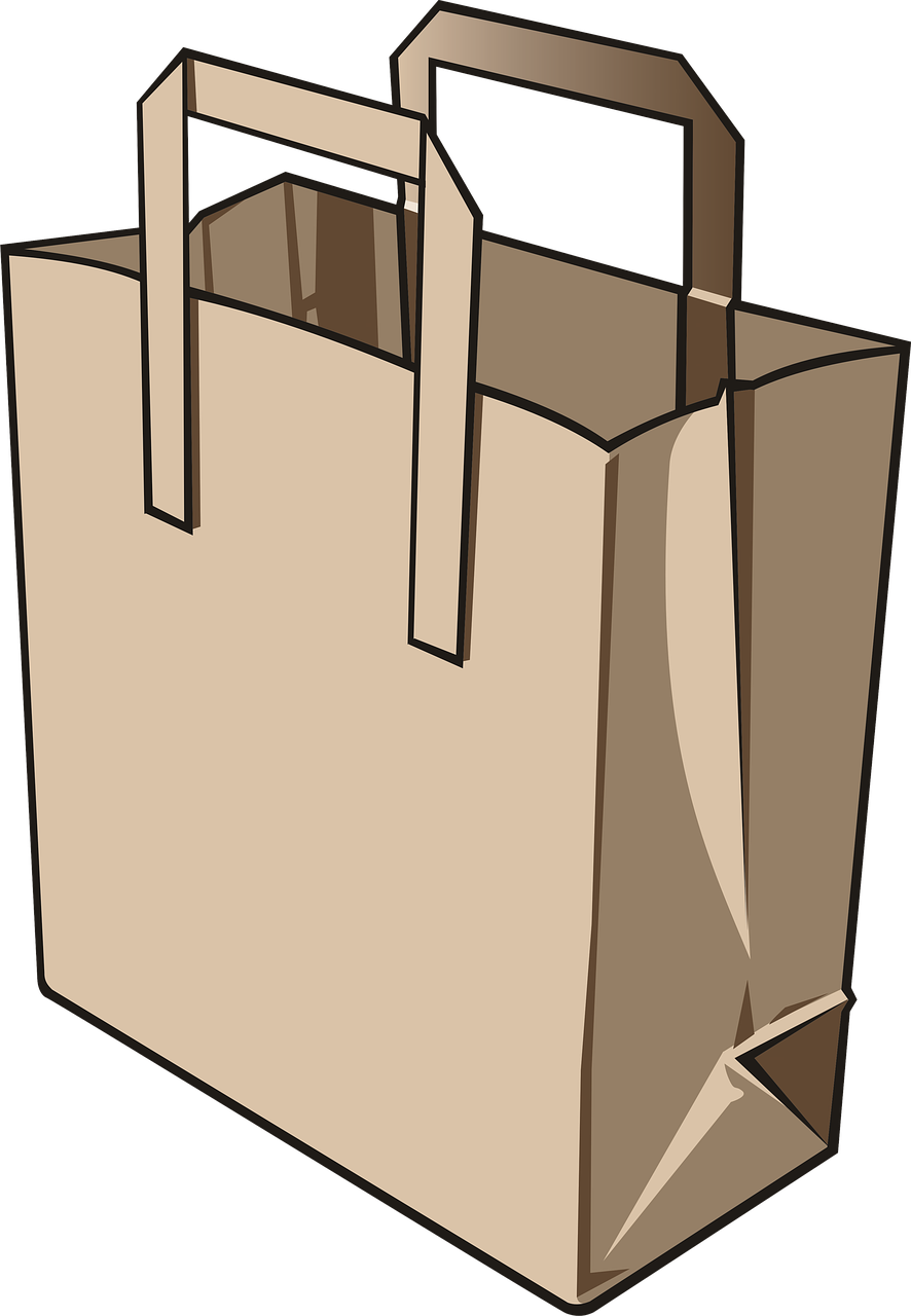 Sketch paper bag for grocery shopping Royalty Free Vector