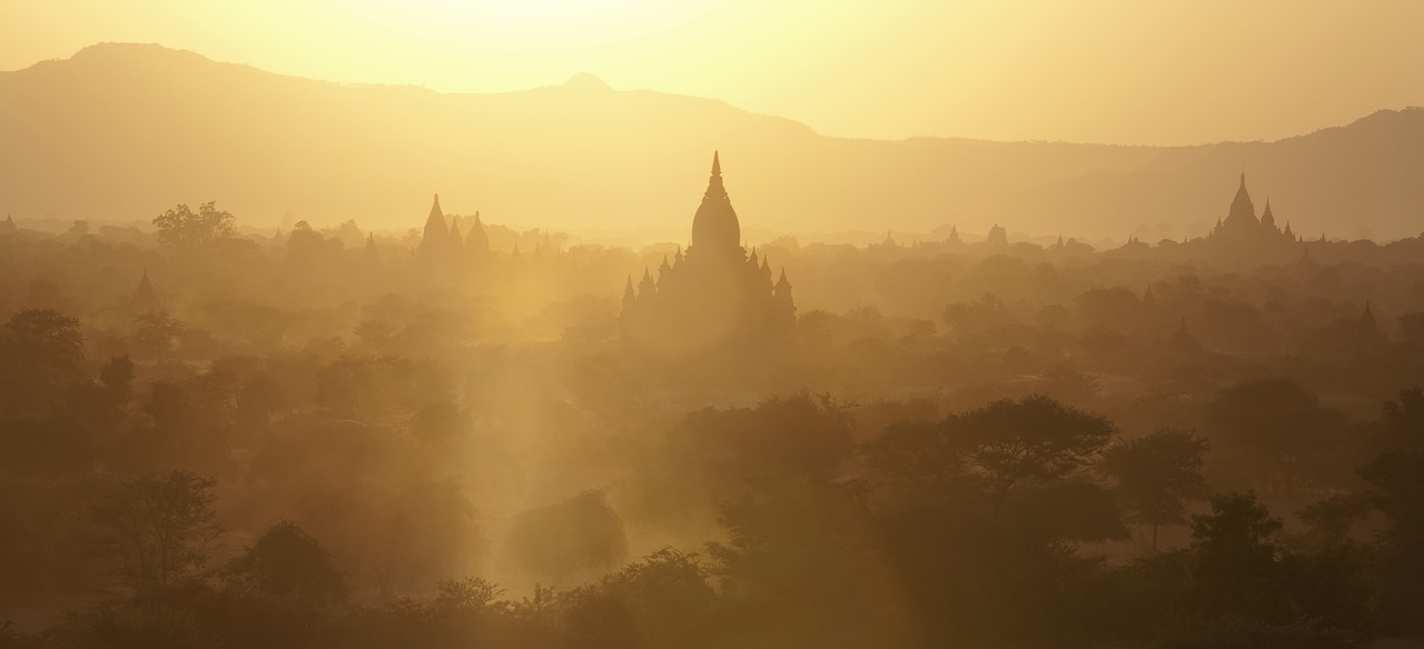 bagan myanmar sunset free photo