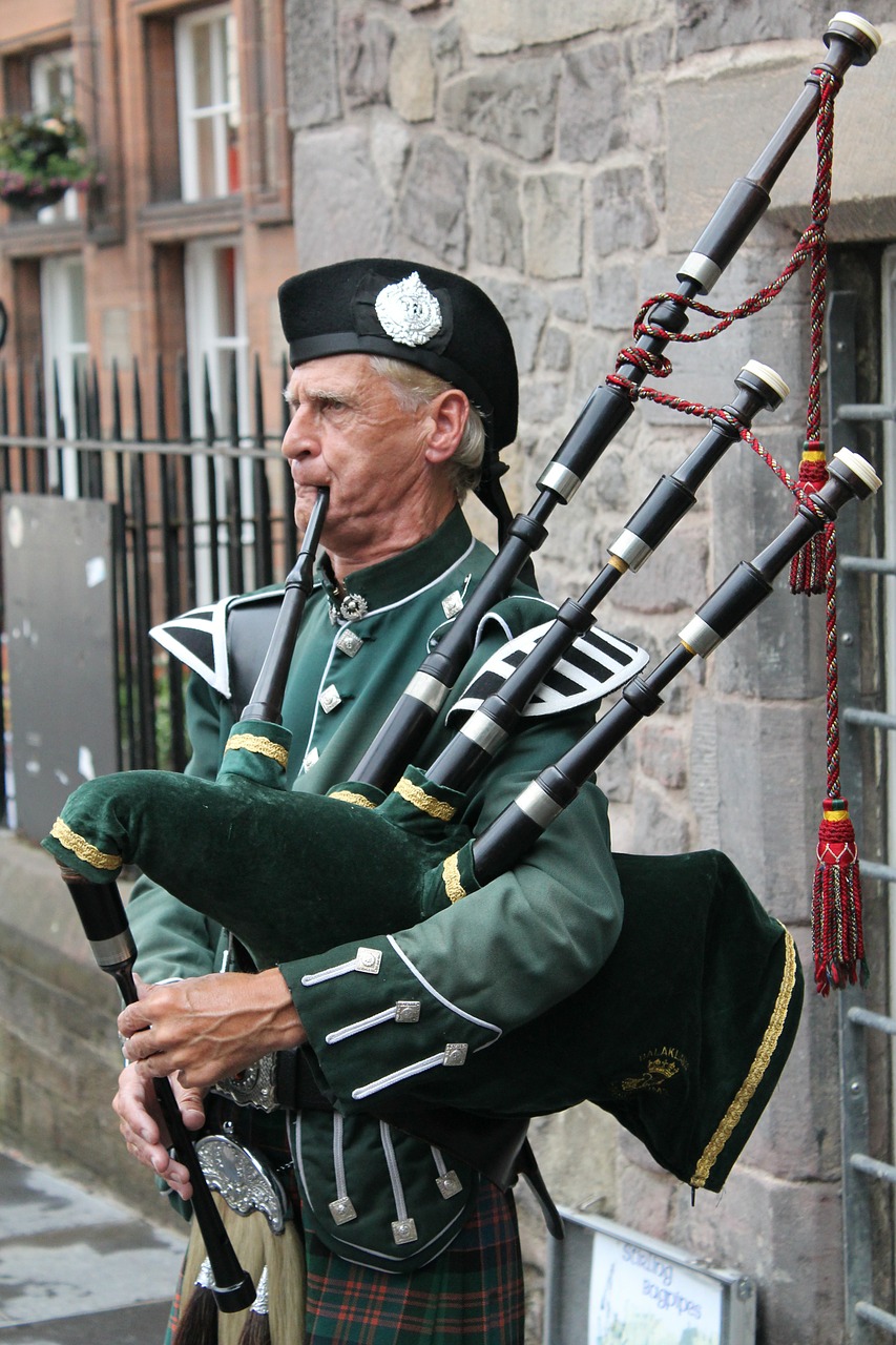bagpipes highlander man free photo