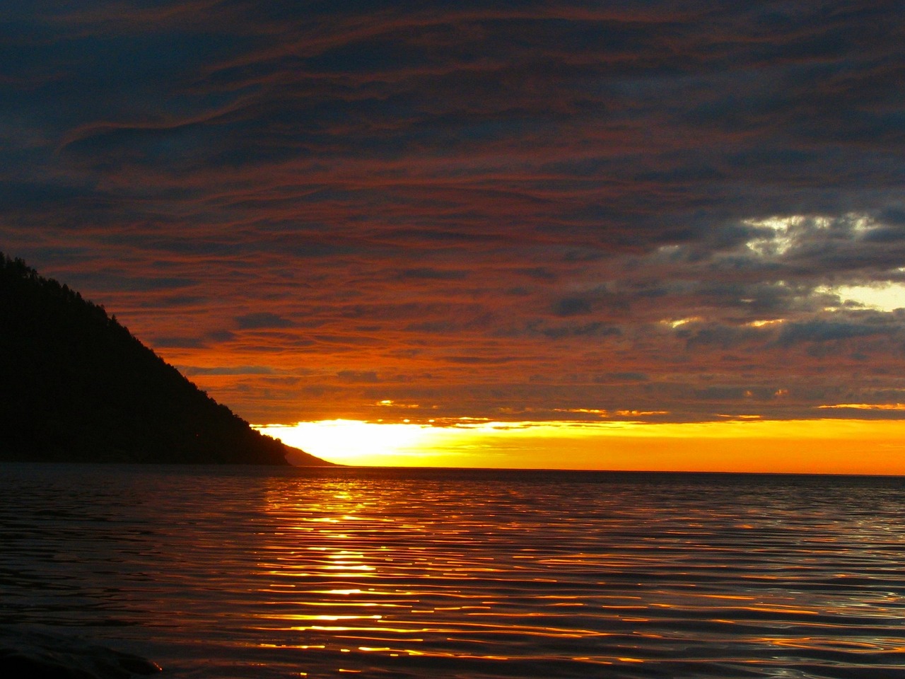 baikal sunrise morning free photo