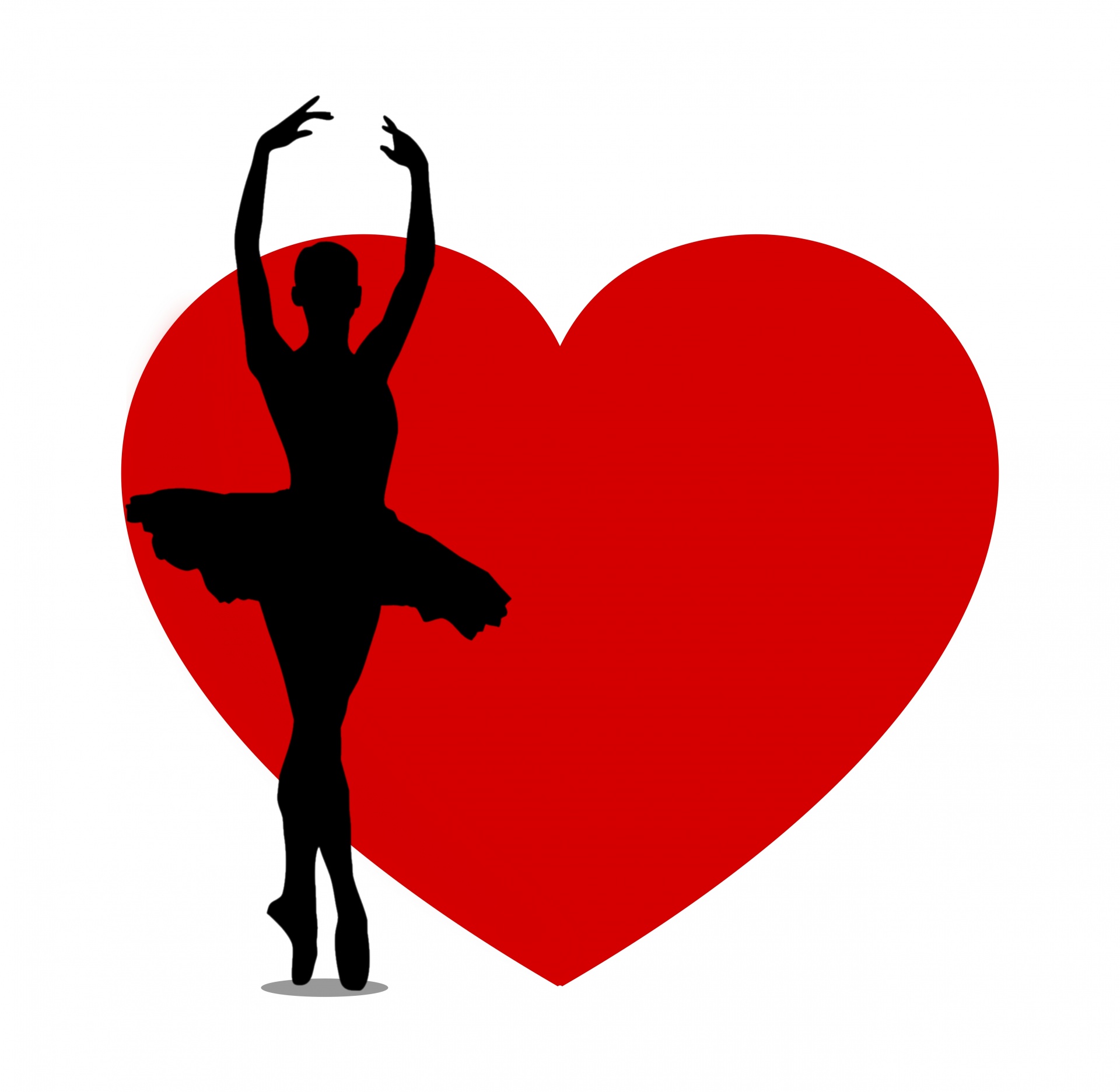 dancer silhouette heart free photo
