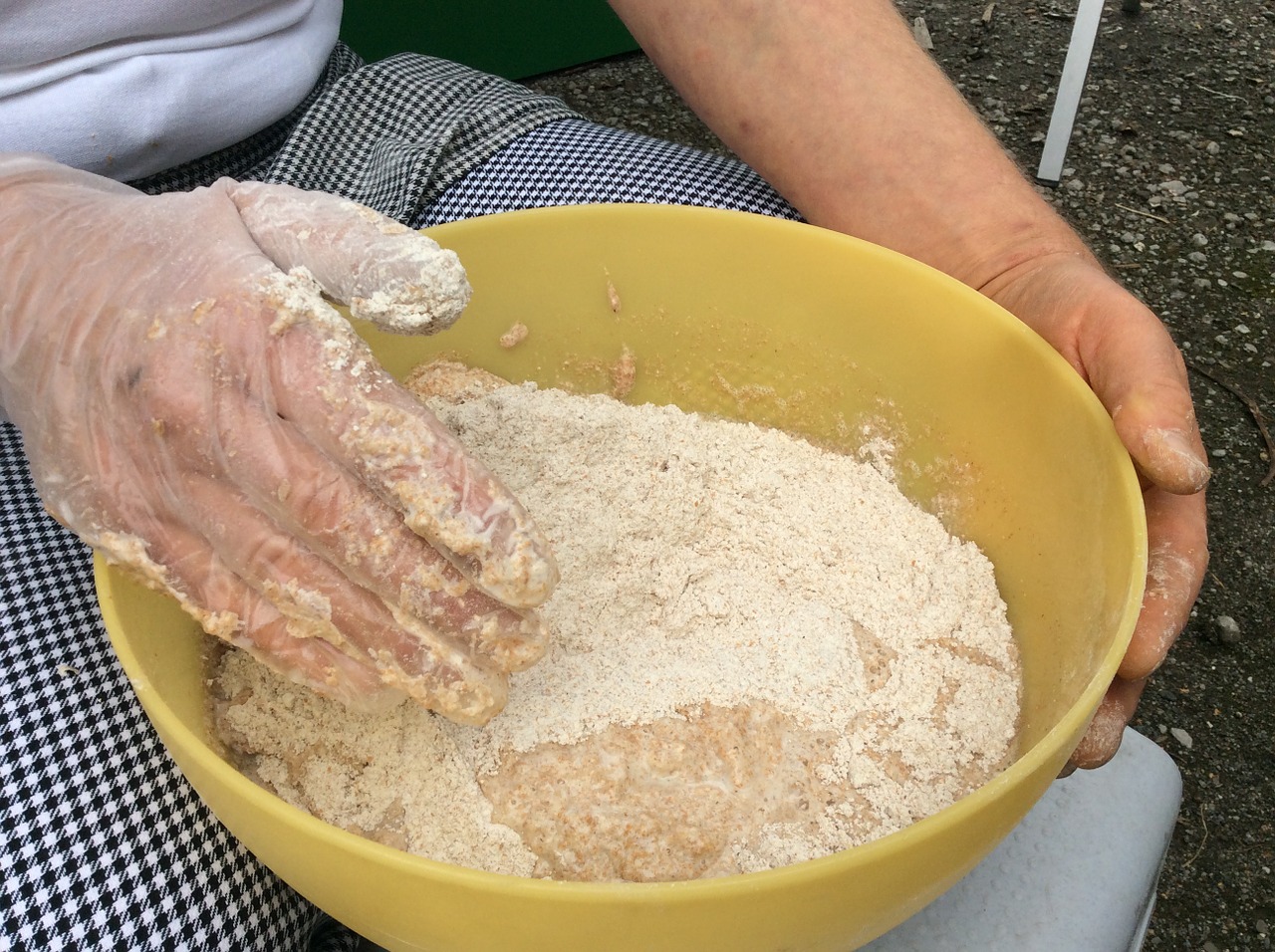 bake dough knead free photo