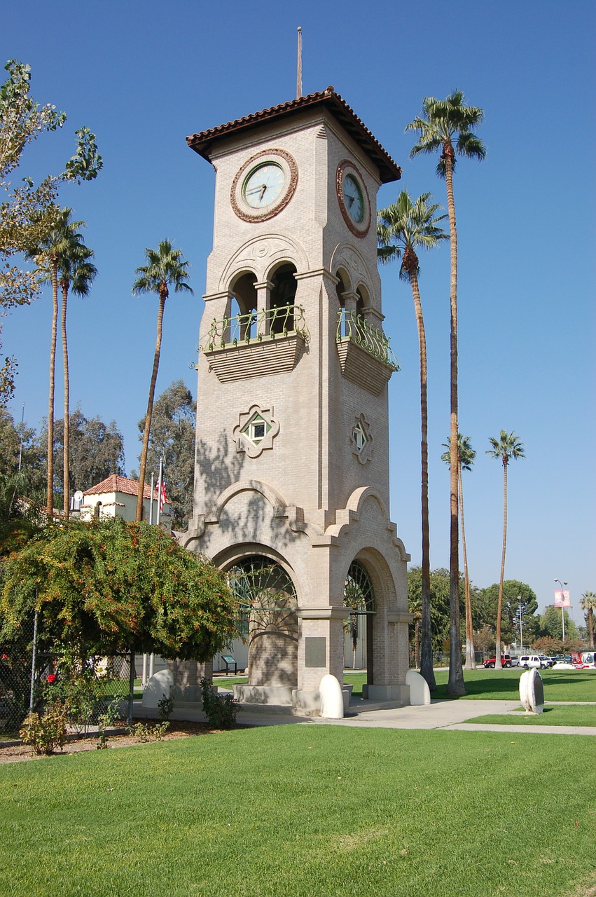 bakersfield california clock tower free photo