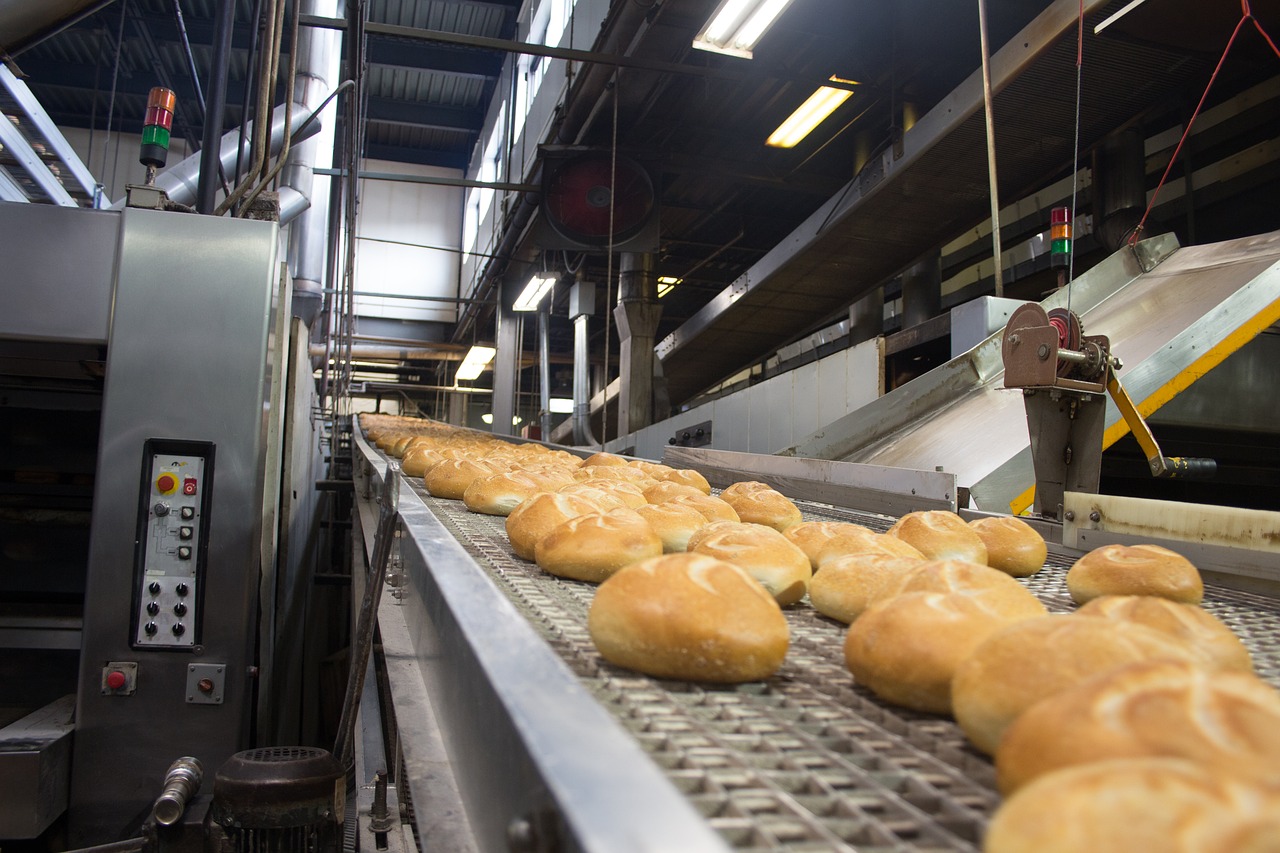 bakery  rolls  assembly line free photo
