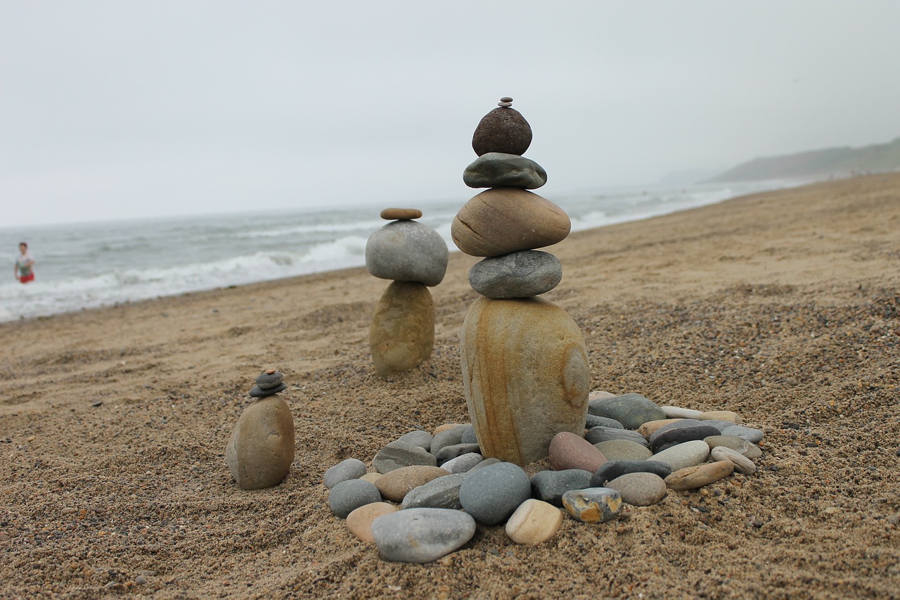 balance cairns stone sculpture free photo