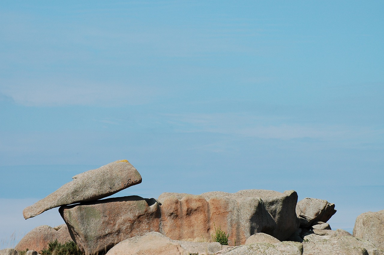 balance brittany rocky coast free photo