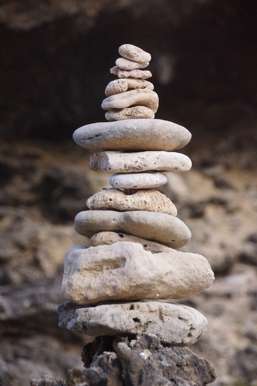 balance stones beach free photo