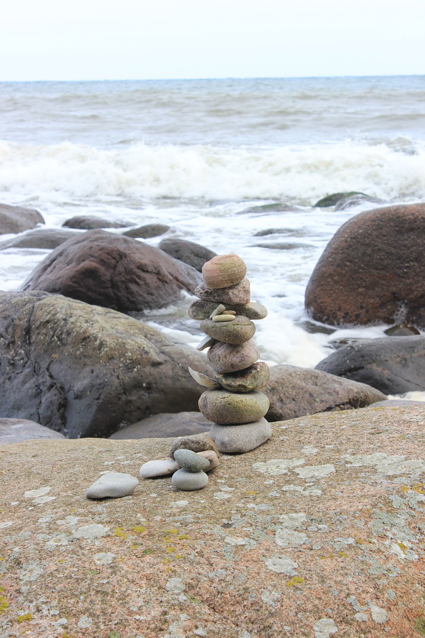 balance baltic sea beach free photo