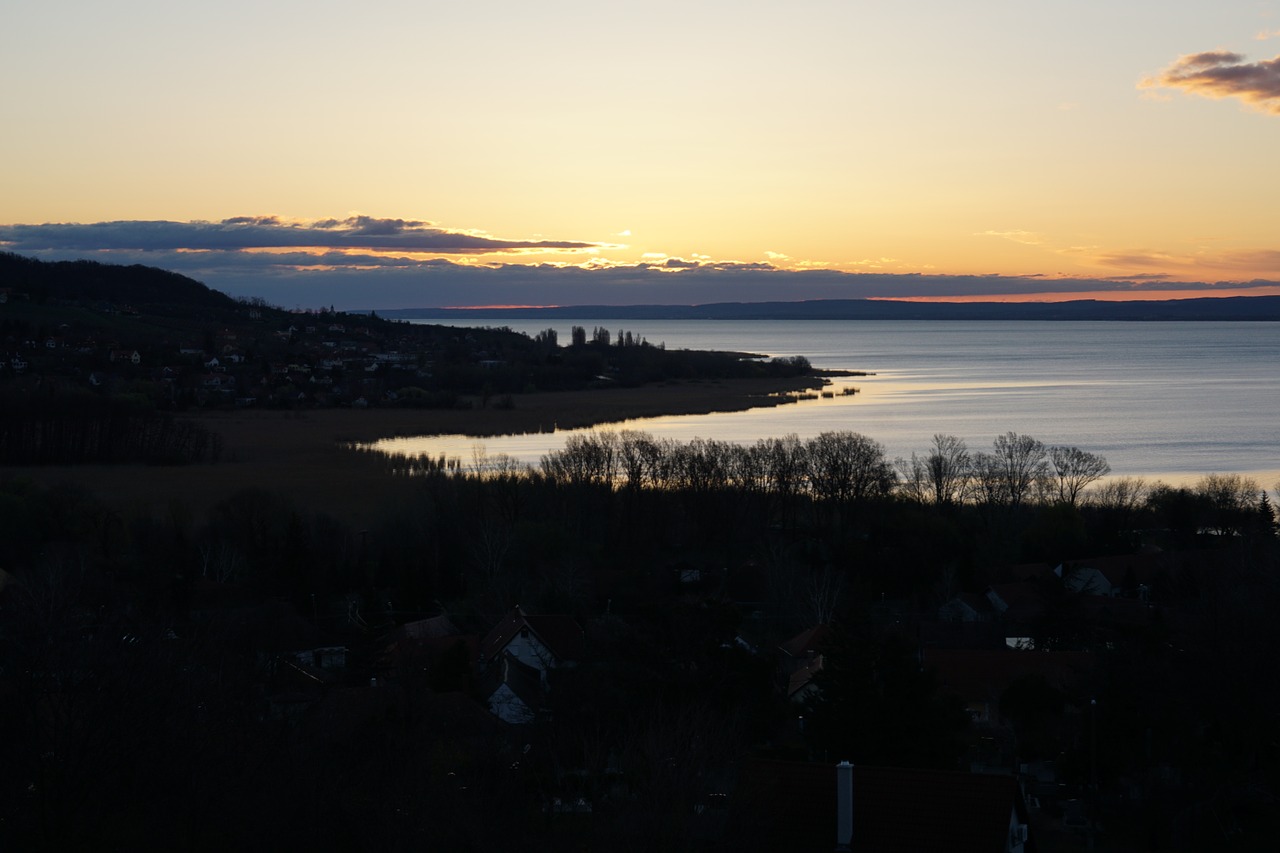 balaton morning clouds free photo