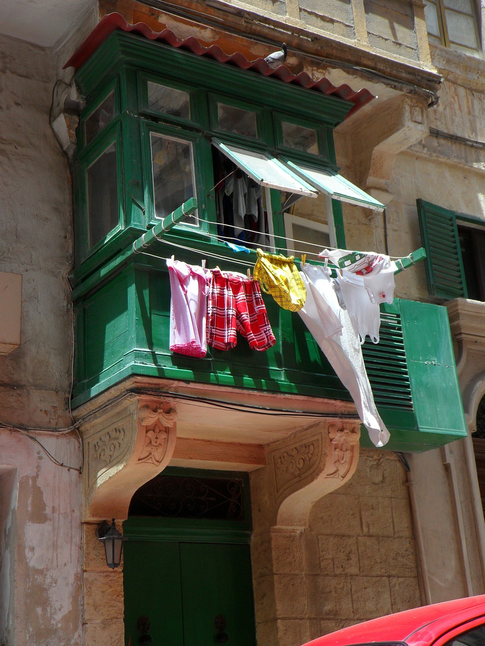 balcony laundry mediterranean free photo