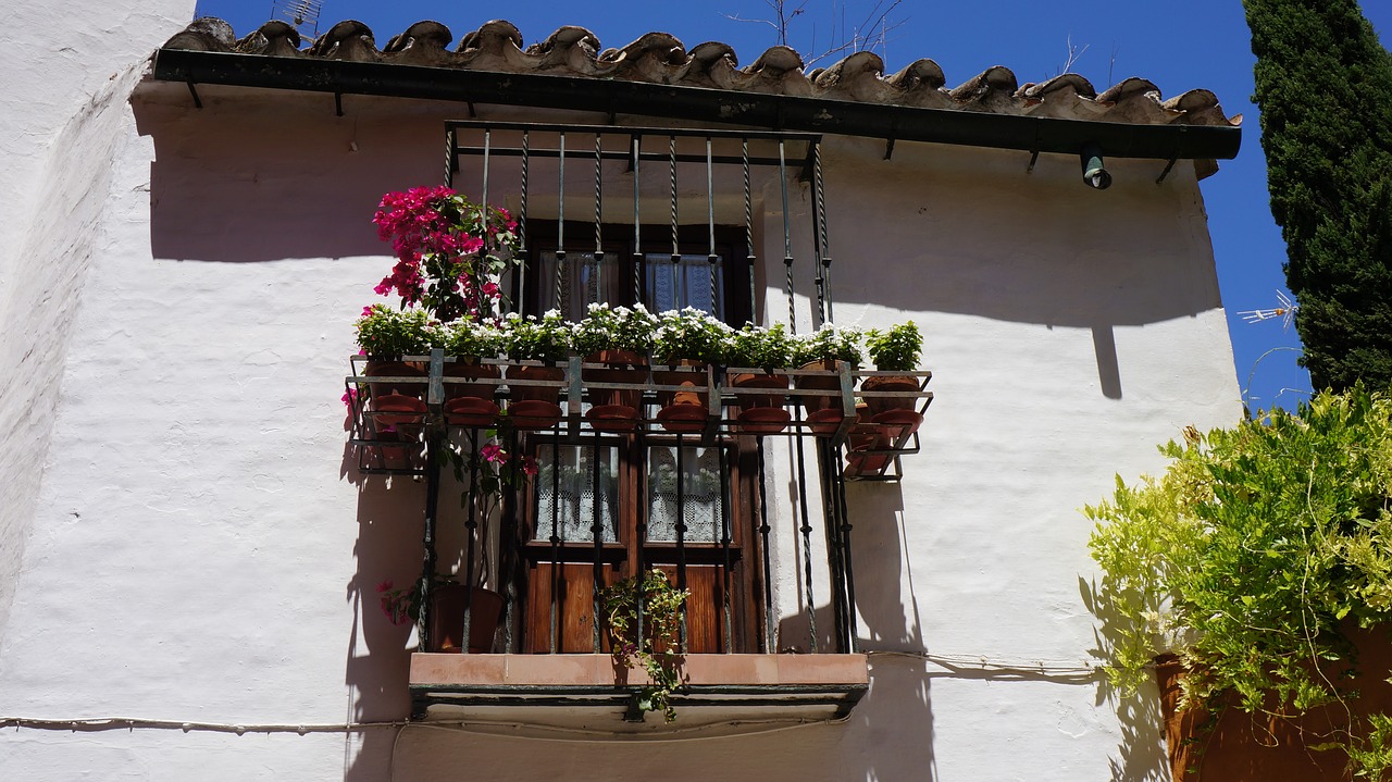 balcony flowers shutters free photo