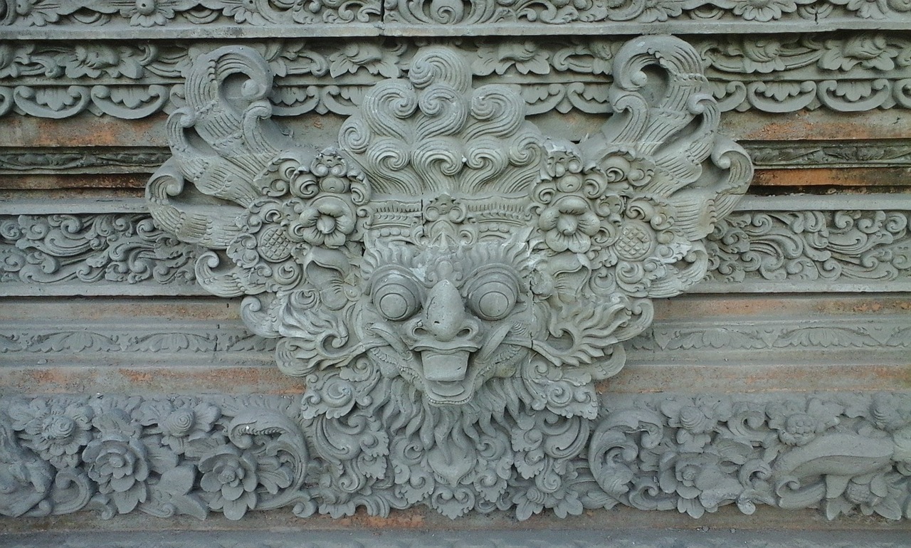 bali temple carving free photo