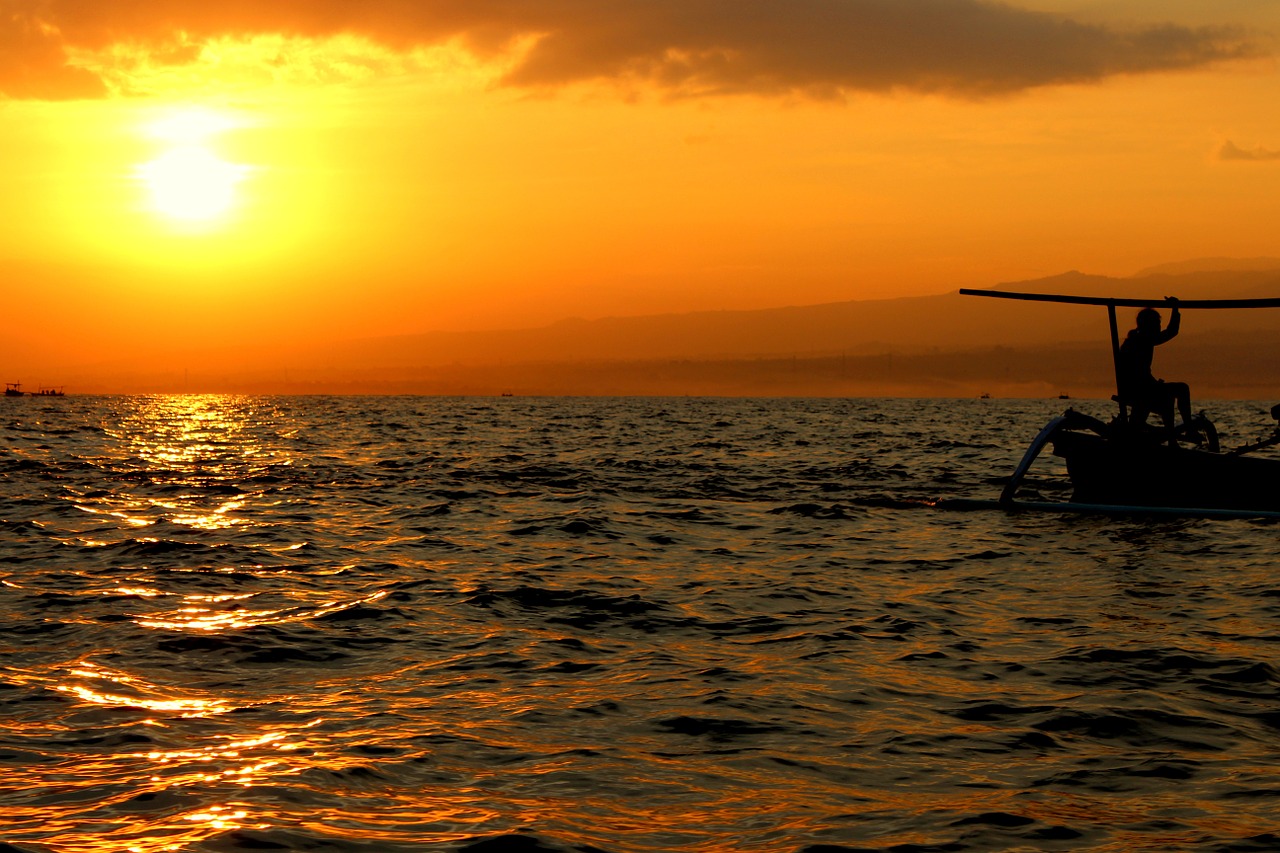 bali setting sun holiday free photo