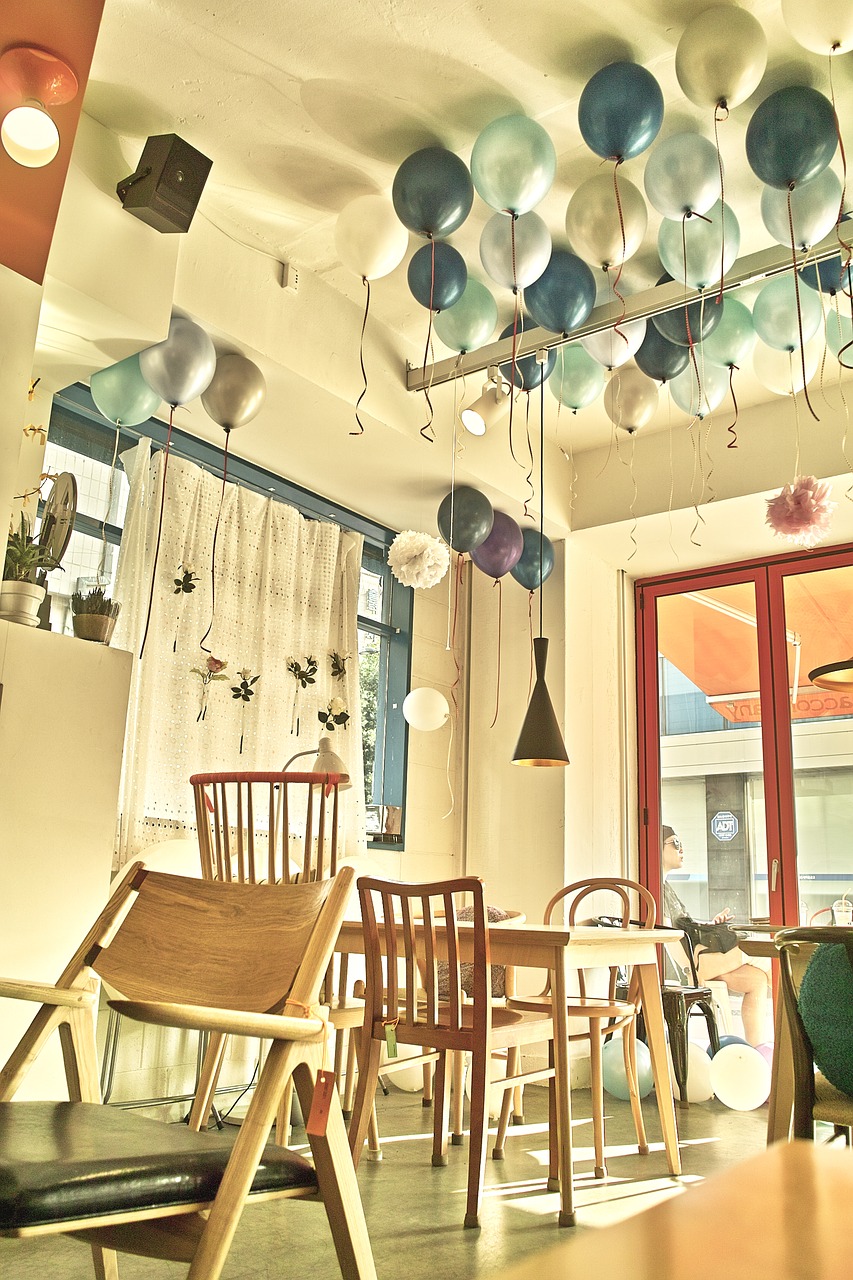 cafe interior balloon free photo