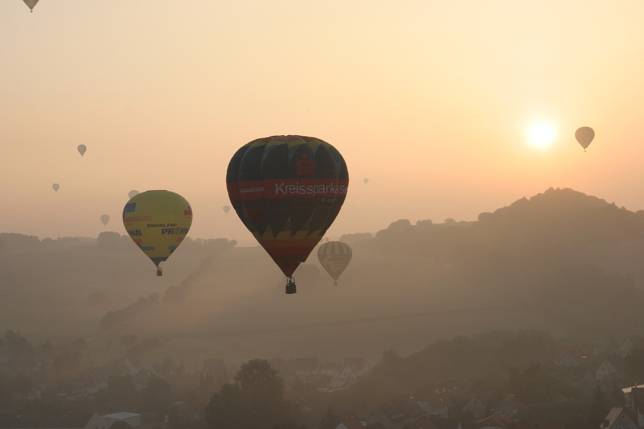 balloon hot air balloon parachute free photo