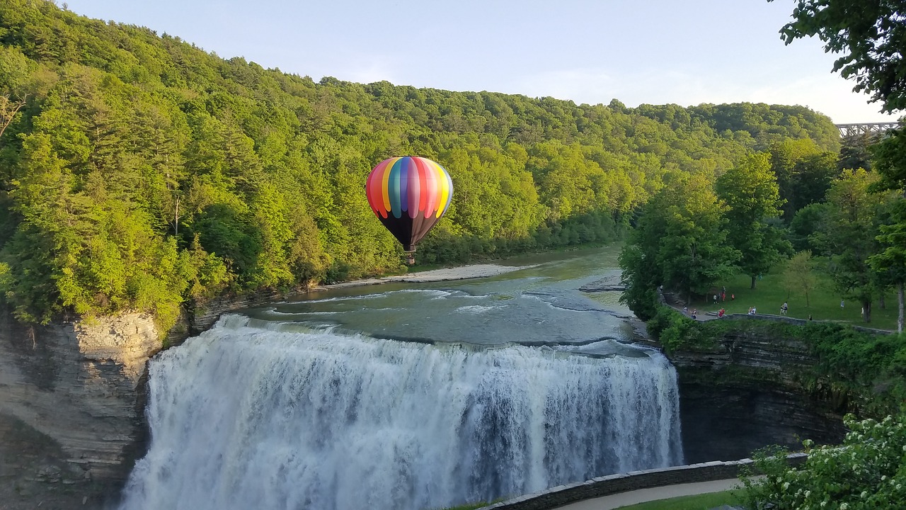 balloon  waterfalls  river free photo