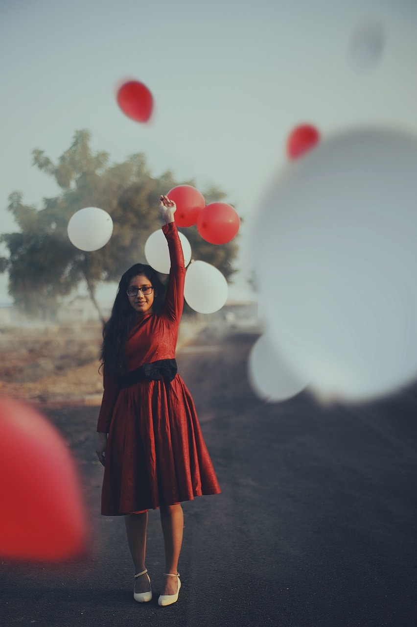 balloons woman colorful free photo