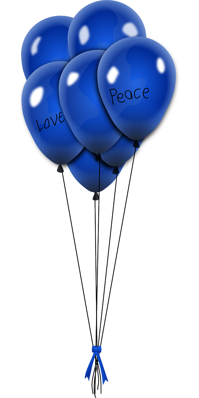 balloons blue flying free photo